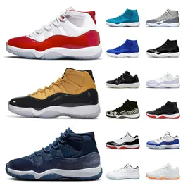 Top Quality Jumpam 11 Mens Women Basketball Shoes 11s Cherry Midnight Navy Blue Cool Grey J11 Trainers Black Yellow High White Bred