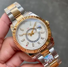 2023 Mens Reloj 시계 강철 자동 이동 소형 다이얼 캘린더 41mm 흰색 다이얼 reloj 시계 스테인레스 스카이 드포어 워리 워치 Montre de Luxe Watchs