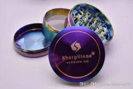 Großhandel Zicn-Legierung Rainbow Sharpstone Version 2.0 Mühle Kräutertabakmühlen Sharp Stone Crusher Grinder Rauchen