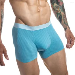 Cuecas Sexy Underwear Homens Boxer Briefs Hombre Mens Boxers Listrado Cuecas Confortável Respirável Homme Tamanho S-2XL