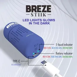 オリジナルのBreze Stiik BS7500 Puff Eタバコ80mg使い捨てベイプペン