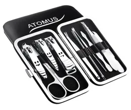 10 i 1 Atomus Nail Manicure Set Fashion Carbon Steel Flexible Clippers Manicure SUI Fashion Beauty Tools Pedicure Knivklippning Suits2236328