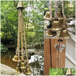 Decorative Objects Figurines Blessing Bells Beautif Spirit Wind Chimes Witch Door Wall Hanging Dhkv5