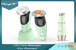 Ceyin green face skönhetsmaskin 7in1 EMS LED -ljus rynka borttagning Skin åtstramning uppvärmd vibration ögonmassager trollstav 5 2202166301881