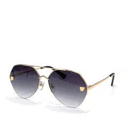 Neue Modedesign-Piloten-Sonnenbrille 0335S Metall-Halbrahmen, leichte und komfortable, einfache, vielseitige Outdoor-UV400-Schutzbrille von höchster Qualität