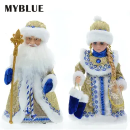 Dekorativa föremål Figurer År 30cm Julprydnader Electric Santa Claus Snow Maiden Musical Dancing Gift Decoration for Home Navidad 230403