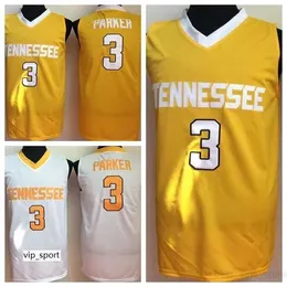 Men College 3 Candace Parker Jerseys Yellow Team White Basketball Tennessee Volunteers Jerseys andningsbar universitetets toppkvalitet till försäljning