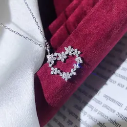 Queen Heart Chocker Necklace 925 Sterling Silver Diamond Wedding Engagement Pendants Necklace For Women Bridal Party Jewelry