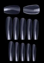600pcs Ballerina Square Full Cover False Nail Art Tips French Ballet UV Gel Acrylic Nails Tip Clear Natural Salon Fake Nails Set Y1546429