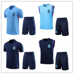 3 -stjärniga Argentina -spårning Soccer Jersey Training Suit Football Shirt Maradona Di Maria 22 23 Men Kids Kit Tracksuit Set Uniforms