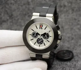 أعلى جودة Quartz Chronograph الياقوت الزجاجية البرتقالية 44M رجال مشاهدة خطاب شعار شريط المطاط