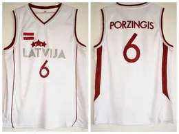 Kristaps Porzingis Jersey 6 Men Moive Basketball White Latvija Jerseys Cheap Sport University Cotton Cotton Free
