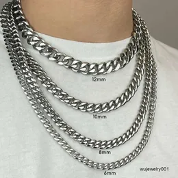 Hip Hop Stainless Steel Silver Men Chains Jewelry Customized Thickness Polished Curb Cuban Link Chain Necklace for Men