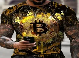 T-shirt da uomo TShirt Crypto Valuta Traders Camicie in cotone con monete d'oro5444000