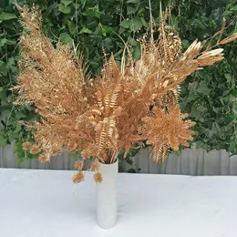 Ghirlande di fiori decorativi Pianta di simulazione oro Bouquet finto Decorazione della stanza Disposizione floreale Coda sparsa Girasole Foglia di gelso Pe