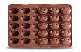 15 شبكات لطيف خنزير رأس كعكة الحلوى الشوكولاتة السيليكون قوالب الأدوات 3D فندان ديي مصنوعة يدويا المطبخ الخبز ملحقات العفن 3740255