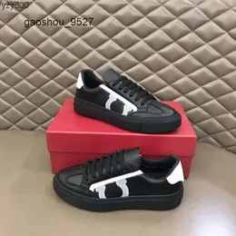 quality Feragamo fashion casual men's patternm9hy0 leather sneakers daily high new shoes embroidered 3A28