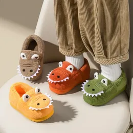 Pantoffel Rutschfeste Kinder Hausschuhe Baby Warme Baumwolle Innenschuhe Winter Cartoon Dinosaurier Kinder Hausschuhe Jungen Mädchen Flops Weiche 231102