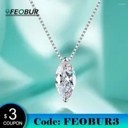 Pendants D VVS 5 10mm 1CT Marquise Cut Moissanite Necklace For Women Box Chains 925 Sterling Silver Pendant Necklaces Jewelry With GRA