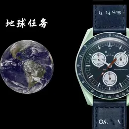 Bioceramic Planet Moon Mens Watches Full Function Quarz Chronograph Watch Mission To Mercury Nylon Luxury Watch Limited Edition Master Wristwatches O7L6