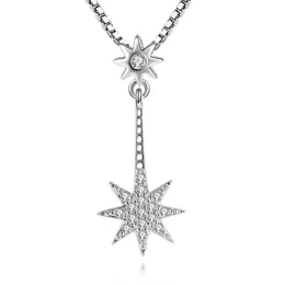 Hänge halsband utsökt stjärna åttkantig halsband kvinnlig kristallkedja fashion party smycken gåva