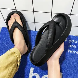 GAI Bathroom Anti-slip Slippers Men's Flip Flops 4.5cm Thick Soft Pillow Slides Beach Summer Women Sandals Platform House Shoes 230403