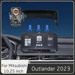 Supporto da auto per Mitsubishi Outlander 2023 Caricabatteria da auto senza fili Telefono cellulare Staffa di navigazione GPS Schermo Staffa fissa da 10,25 pollici Base Q231104