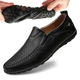 GAI Dress Italian Casual Summer Genuine Leather Men Loafers Moccasins Slip on Men's Flats Breathable Male Driving Shoes BTMOTTZ 230403 GAI