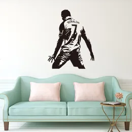 Wall Stickers Football player Cristiano Ronaldo wallpaper Cr7 DIY vinyl decal Kindergarten boys room decoration football wallpaper Y136 230403