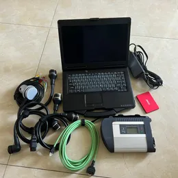 MB Star SD C4 Connect Strumento diagnostico Compact4 con SSD HDD 2023.12v HHTwin DTS9.02 in CF-53 Laptop 8G i5 Diagnosi per Mercedes Scan Tool