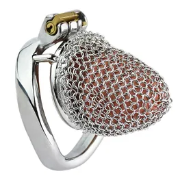 Metal Mesh Chastity Cage Magic Cock Lock Stainless Steel BDSM Adults Toys Sex Products for Male