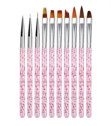 10 pzset Salon Gradient Line Penna per pittura Suggerimenti fai da te Builder Macinure Strumento Gel UV Professionale che punteggia Nail Art Brush Drawing2170397