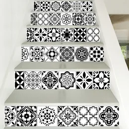 Wall Stickers 6pcsset Black White Stair Staircase Steps Floor Sticker Home Decor Selfadhesive Waterproof paper 230403