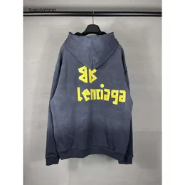 Designer-Kapuzenpullover für Herren, Balencigaas-Herrenpullover, Sweatshirt, korrekte Version, 23S, neues strukturiertes Papierband, gewaschener und abgenutzter alter Strickjackenmantel mit Kapuze Z9EE