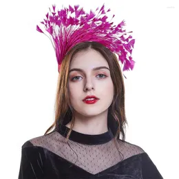 Colorful Feather Hair Hoop Halloween Festival Prom Wedding Party Elegant Bands Headwear Accessories For Women