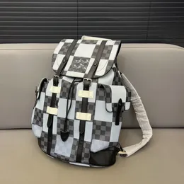 Borse di lusso Zaino per coppie Discovery Zaino con reticolo bianco nero stampato Designer Brand Borsa da viaggio per uomo Zaini di lusso Borse casual per esterno da donna Totes