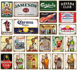 Sports Bar Decor Whiskey Beer Metal Tin Signs Pub Bar Cafe Club Decoration Wall Stickers Art Painting Iron Poster Decor Art 2019 N1754977
