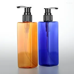 Storage Bottles 1pcs 250ml Empty Square Plastic Pump Lotion Containers With Dispenser Wholesale Shampoo Shower Gel Cosmetic Packaging