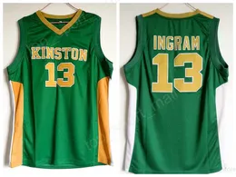 Kinston High School 13 Brandon Ingram Jerseys Men Green Sport Ingram Basketball Jerseys Uniform Wholesales Lägsta pris