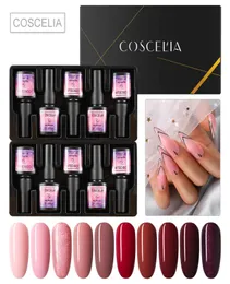 10PC Unhas de Gel 8ml Gel Polonês UV Unha Polonês Verniz Glitter Base E Top Semi Permanente UV Art Manicure Set3408655