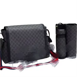 Conjunto de 3 peças de bolsa de fraldas para mamãe e bebê, designer de alta qualidade, multifuncional, bolsa de ombro, presente criativo para mamãe e menina f11