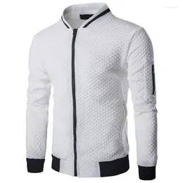 Men's Jackets Mens Hoodies 2023 Male Brand Casual Zipper Jacket Stand-Neck Sudaderas Hombre Sweatshirt White Check 3D Plaid Tracksuit XXL
