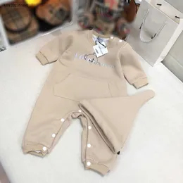 Nya nyfödda jumpsuits Långärmad runda nacke baby bodysuit storlek 59-90 spädbarn krypning kostym och mössa med en visir nov05