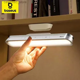 Desk Lamps Baseus Lamp Hanging Magnetic LED Table Chargeable Stepless Dimming Cabinet Light Night For Closet Wardrobe Q231107