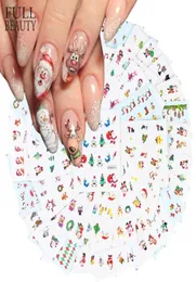44pcs ملصقات عيد الميلاد لمجموعة الأظافر Snowman Santa Cat Water Transfer Slider Winter Nail Art Decorations for Manicure CHNJ00424438255