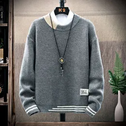 2022 inverno edição coreana tendência cor sólida camisola roupas soltas outono/inverno em torno do pescoço casaco de malha camisa masculina