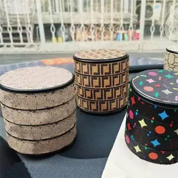 Designer de couro caixas de jóias caixa de armazenamento de jóias rotativas rack pulseira caixas de jóias clipe de orelha retro multi-camada caixa de mistério designer de luxo jewerlry