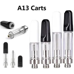 Imini Vape Atomizer Cart 0.5ml 1ml Vaporizer Wax Thick Oil Cartridge Ceramic Coil Vaper Pen Packaging for 510 Thread Battery Black White Ultra-low Price In Stock