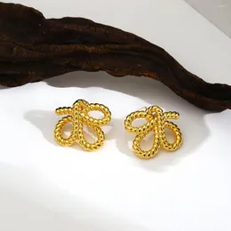 Stud Earrings Greatera Unique Design 18K Gold Plated Twisted Knot For Women Copper Alloy Geometric Irregular Jewelry