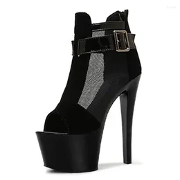 Klänningskor Fashion Spring and Summer Women's 17cm Sexy Super High Heels Large Thin Belt Pole Dance Nightclub Sandaler